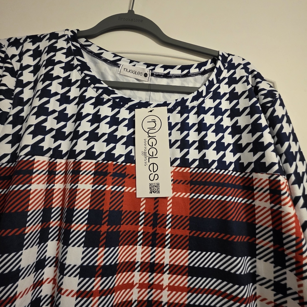 Nuggles Women's Red and Blue Plaid Top